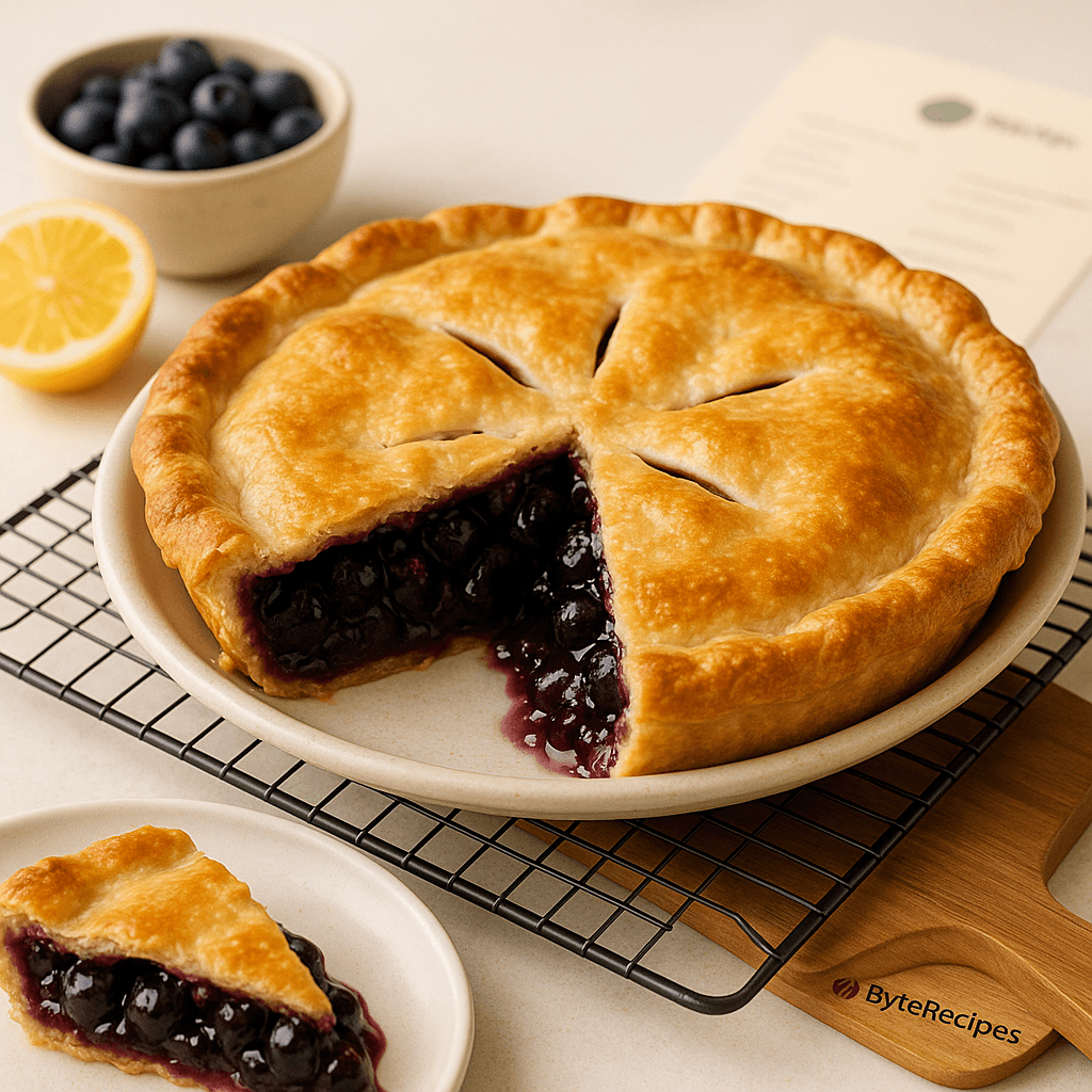 Homemade Blueberry Pie finished dish