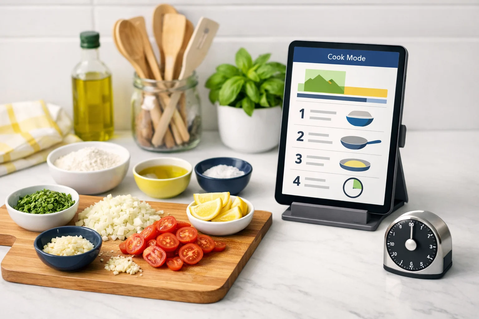 A clearer recipe page workspace with dish imagery, steps, and cooking details.